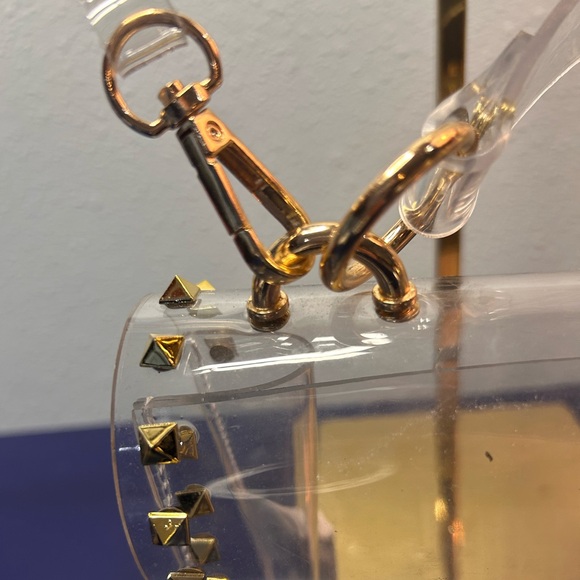 Transparent Studded Bag with Gold Accents - Picture 2 of 5